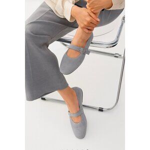 Vagabond Jolin Ballet Flats Mary Jane Suede Gray 38 Leather Lining Minimalist